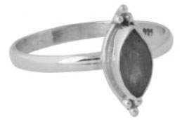 Benjamin Int. sterling silver labradorite single diamond cut ring 