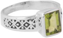 Benjamin Int. sterling silver emerald cut peridot ring