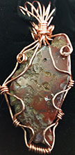 Red jasper copper wire wrap necklace