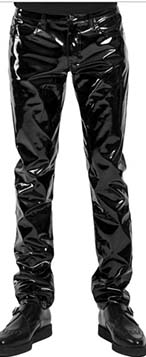 Tripp NYC black shiny pvc 5 pocket black fitted mens' pant