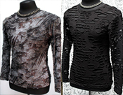 Shrine long sleeve decayed pullover mens' shirt