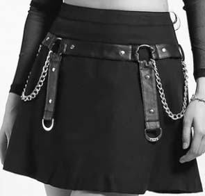 Tripp NYC black cotton Chain mini skirt
