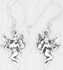 Nirvana Sterling silver Tinkerbell fairy earrings.