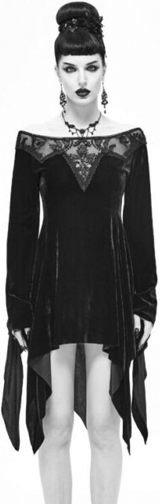 Devil Fashion black velvet dark gothic witch dress