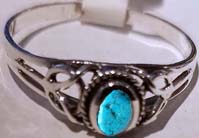 Nirvana sterling silver turquoise stone inlay ring