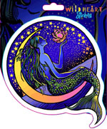 Colorful mermaid on moon sticker