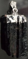 Tourmaline rough necklace on black cord