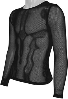 Devil Fashion black unisex fishnet long sleeve pullover top