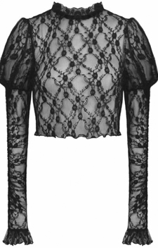 Dark in Love gothic black lace pullover long sleeve top