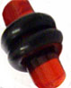 4 ga red lucite plug with 2 black rubber o-rings