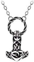 Alchemy English pewter Mjollnir. The name of Thor's magical hammer; on split chain.