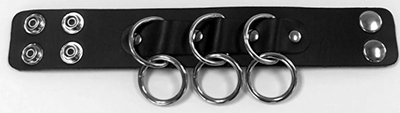 Mascorro Leather 3 ring genuine leather bondage bracelet