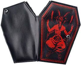 Kreepsville black/red Baphomet coffin wallet