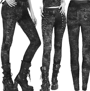 Punk Rave Rebel's Tribe black distressed ladies' leggings 
