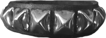 Ape Leather one row chrome pyramid stud wristband