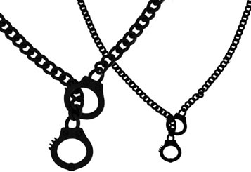 Black handcuff chain necklace
