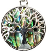 Tree of life abalone necklace