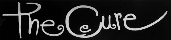 The Cure round letters name horizontal sticker