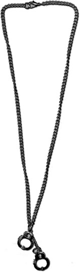 Fad 16 inch matte black handcuffs necklace