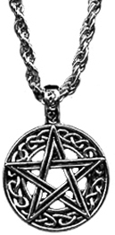 Antique silver pentagram 18 inch necklace