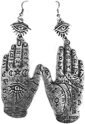 Silvertone hamsa hands earrings