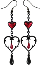 Fad gothic heart dangling earrings