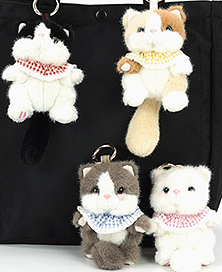 Comeco cutsie cat plush keychain purse charm
