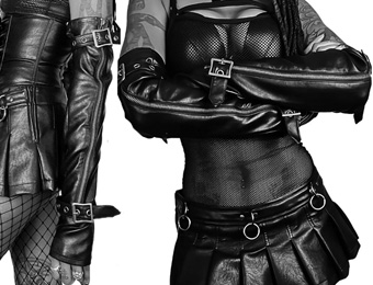 Lip Service black matte vinyl arm warmers