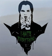 Wednesday Addams Hate Everything sticker