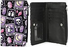 Comeco colorful tarot print vinyl zip wallet