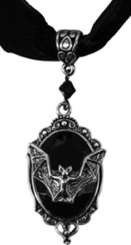 Bat cameo necklace