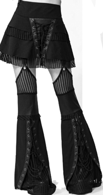 Contrast fishnet laced skirt with detachable leg warmers