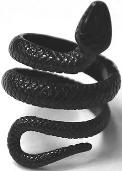 Viva stainless steel black plated snake ring