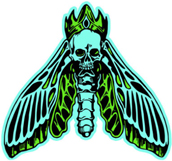 Moth embroidered iron on patch