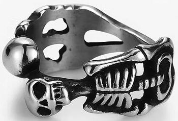 Viva stainless steel skull skeleton ring