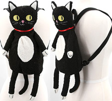 Comeco black furry cat backpack