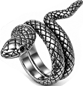 Viva stainless steel snake wrap ring