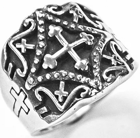 Viva stainless steel Maltese cross ring
