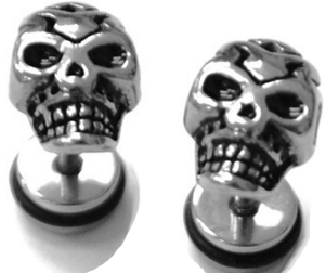 Stainless steel skull head ring
