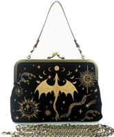 Comeco celestial dragon kiss lock linen cotton bag