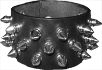 Ape Leather two row staggered spike buckle wristband