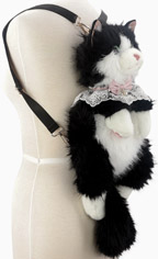 Comeco plush black/white tuxedo cat backpack