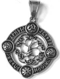 Stainless Viking Rune Celtic Tree of Life World tree pendant