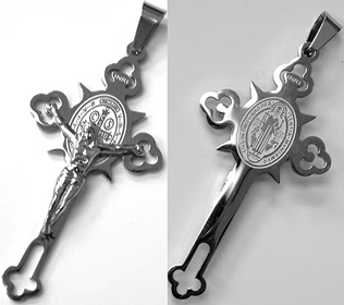 San Benito cross stainless steel pendant