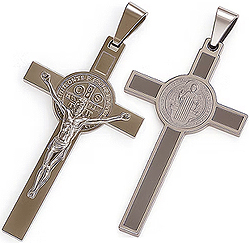 San Benito cross stainless steel pendant