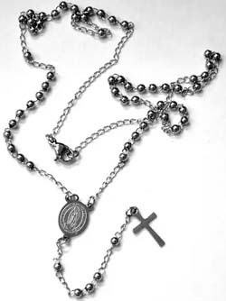 3 mm stainless steel rosary necklace