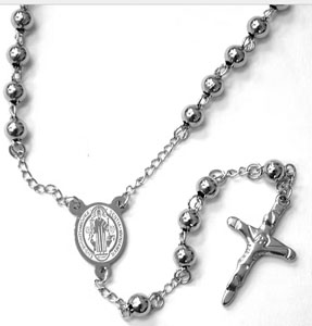 6 mm stainless steel rosary necklace