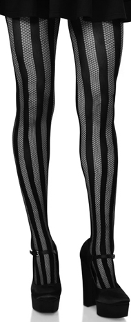 Leg Ave black net and opaque striped tights