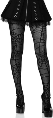 Leg Ave black spiderweb net tights.