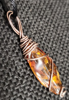 Amber wire wrap 1 1/2 inch necklace